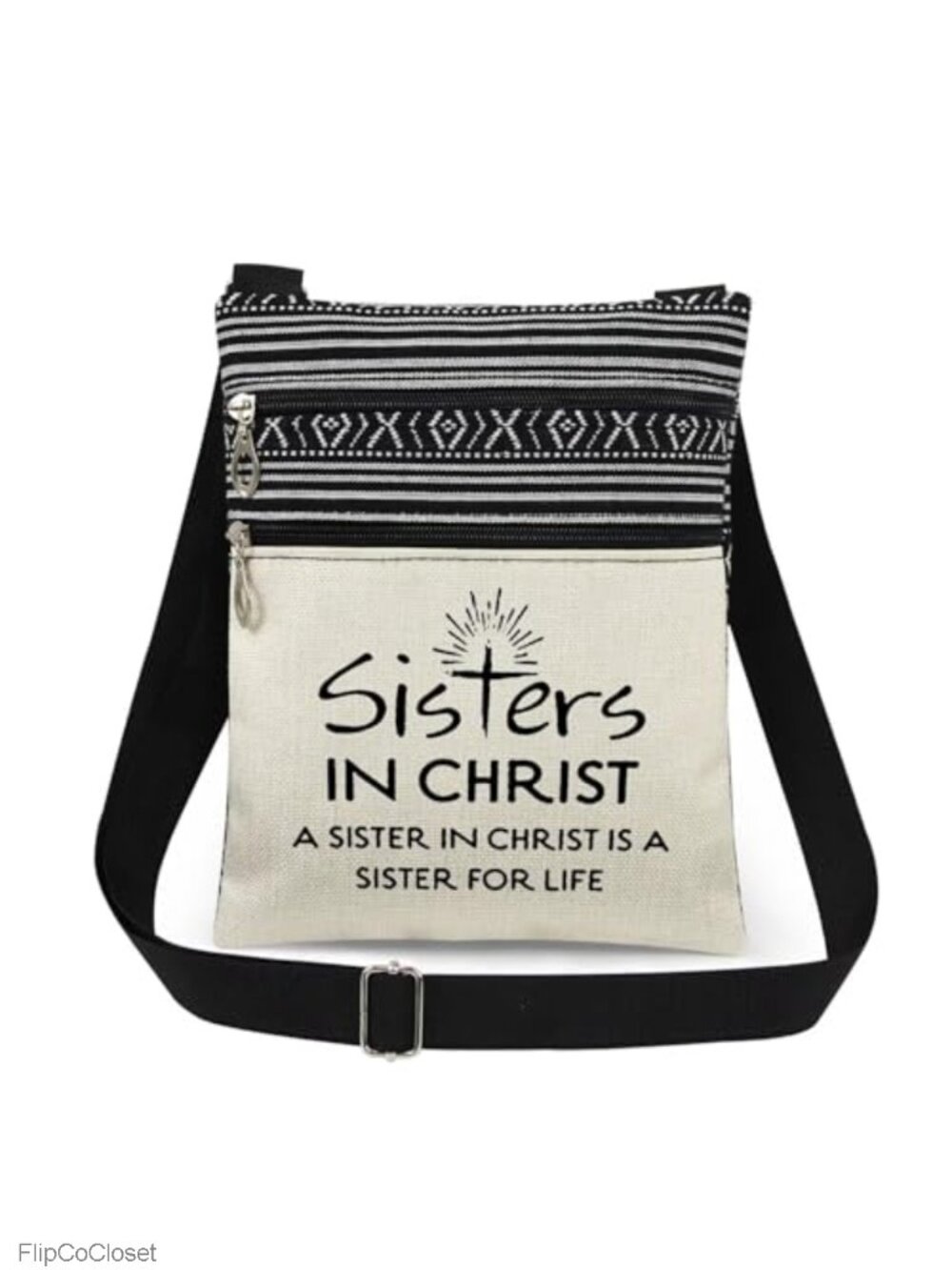 Polyester Crossbody Bag Adjustable Strap Unisex Shoulder Bag Double Zipper